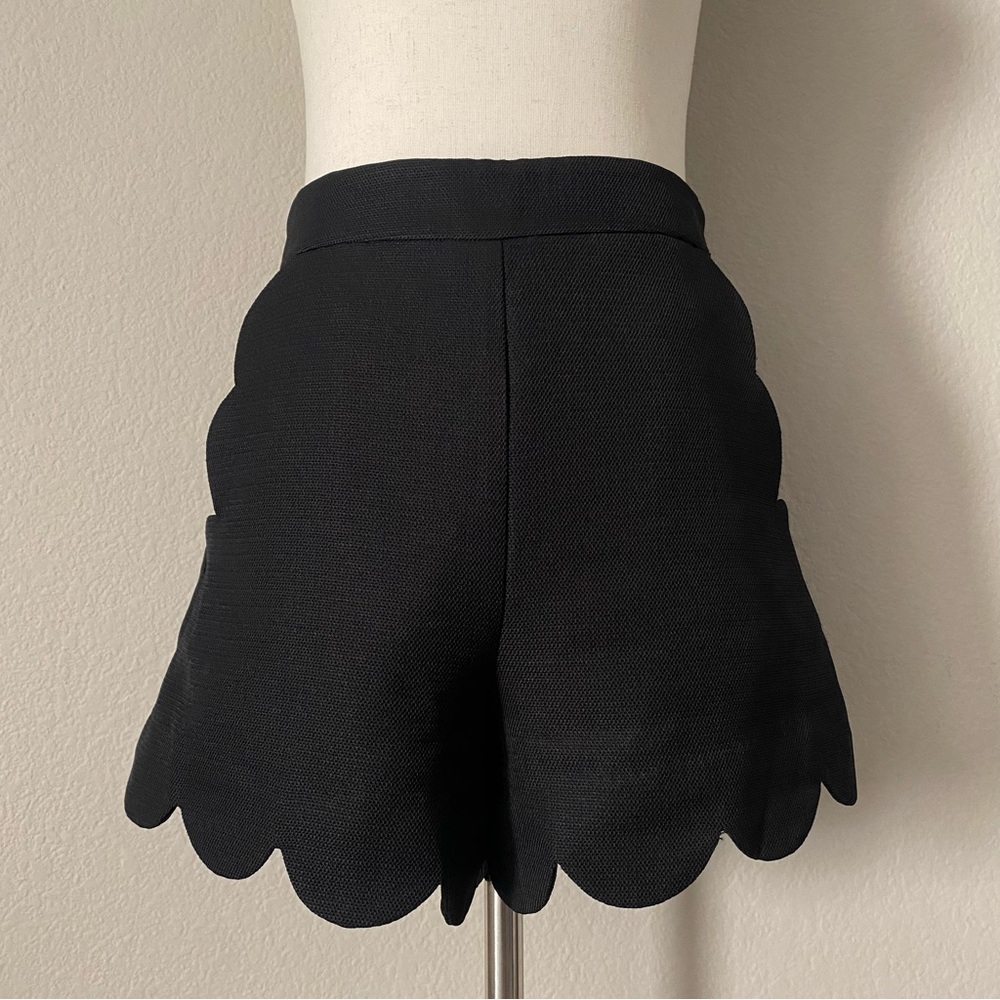 Scallop Hem High Waist Shorts by English Factory